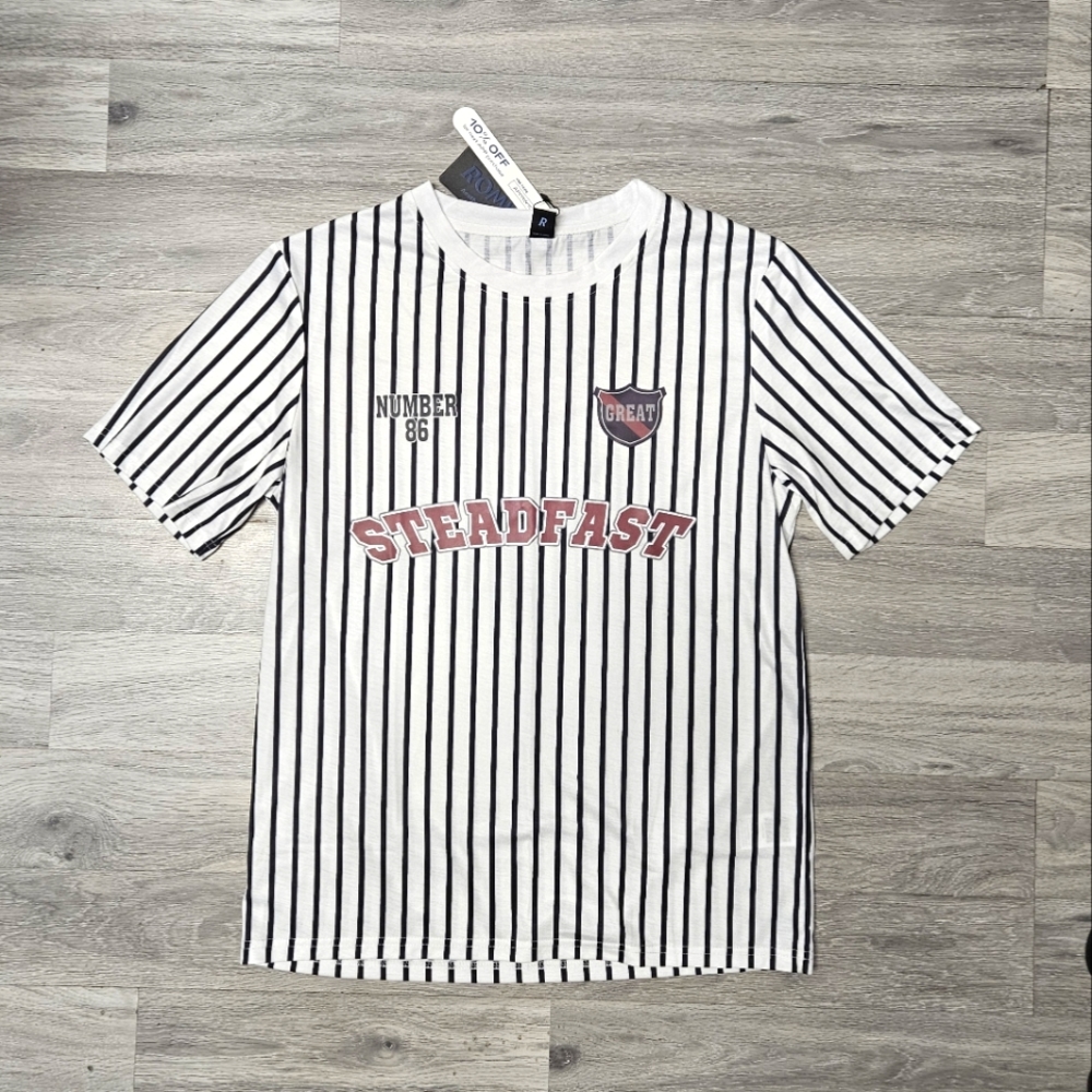 ROMWE striped steadfast t shirt